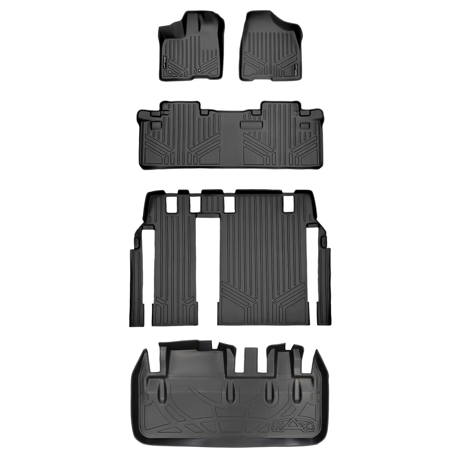 SMARTLINER Custom Fit Floor Liners For 2011-2012 Toyota Sienna (8 Passenger Model)