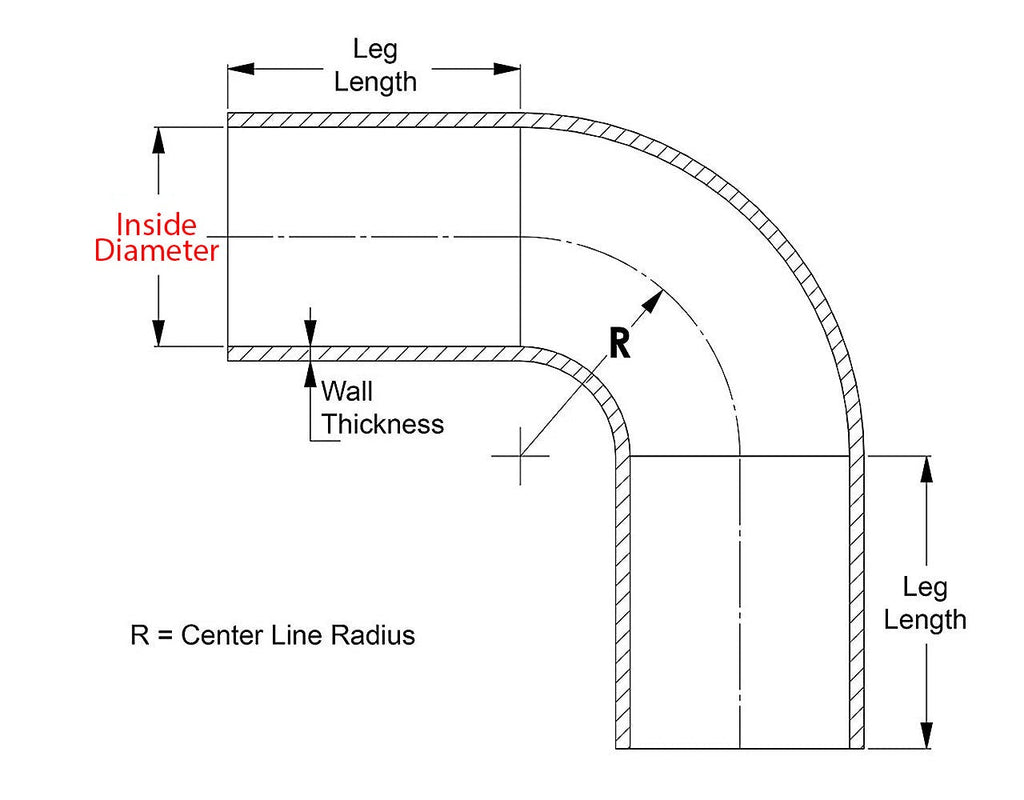 HPS 2" ID, Silicone 90 Degree Elbow Coupler Hose, Ultra High Temp 4-ply Reinforced, Max Temperature Rating 500F
