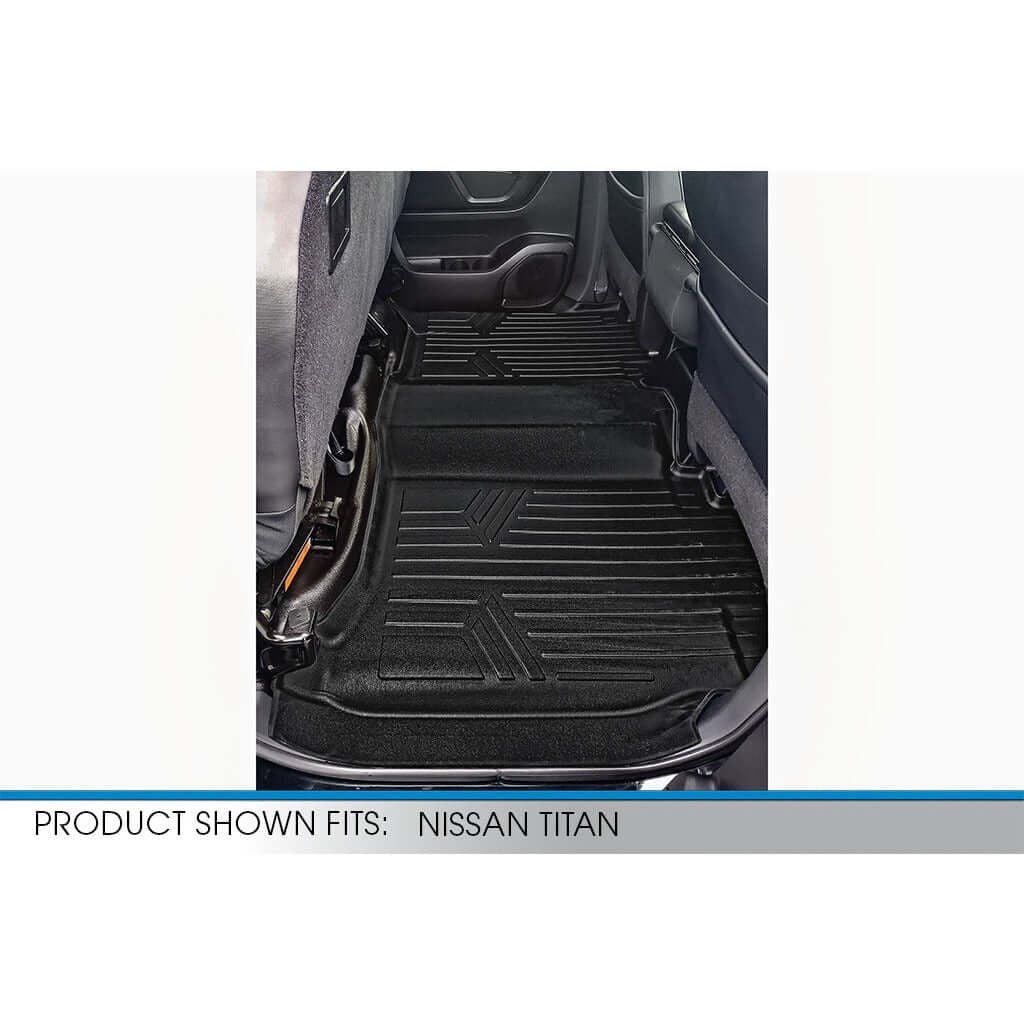 SMARTLINER Floor Liners for 2017-2024 Nissan Titan Crew Cab (1st Row Bench) No Underseat ToolBox and OTH Coverage