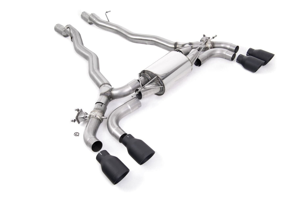 MILLTEK F90 M5 OPF/GPF BACK SYSTEM WITH BRUSHED TITANIUM GT-100 TRIMS - ECE APPROVED