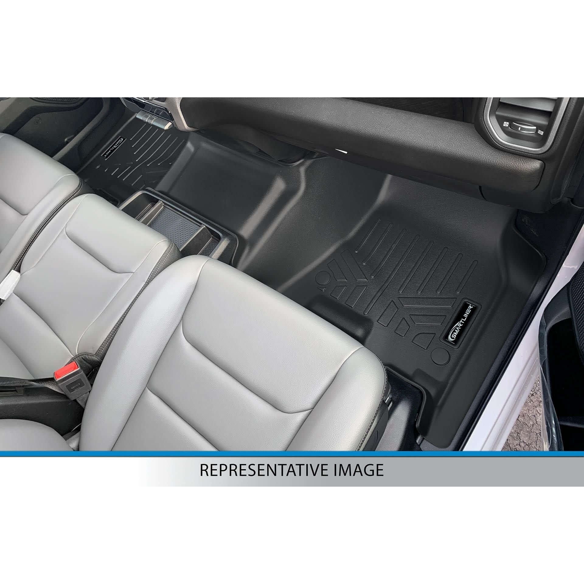 SMARTLINER Custom Fit Floor Liners For 2015-2026 Ford F-150 Regular Cab, No 4x4 Shifter, Vinyl Flooring with 1st Row Bench Seat with Over The Hump Coverage