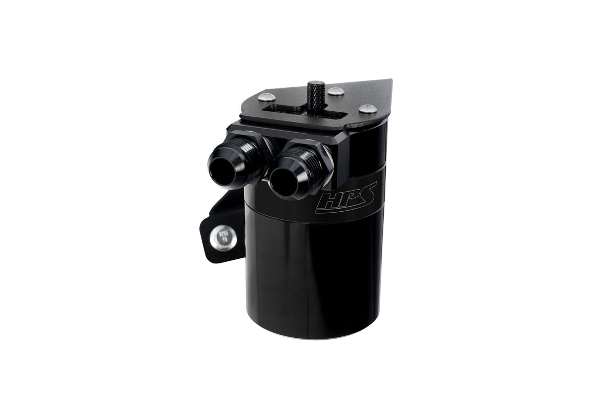 HPS Performance Aluminum Oil Catch Can Kit 2022-2025 Subaru BRZ 2.4L FA24D, Black, 860-026WB
