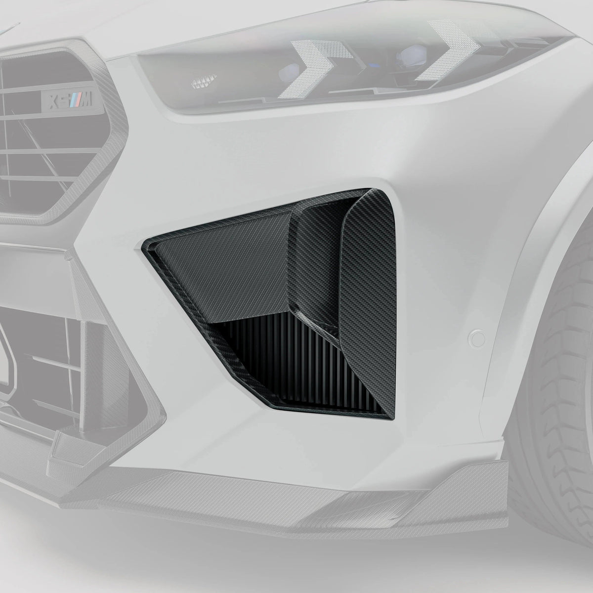 Revozport Carbon Fiber Front Bumper Vents for BMW X5M F95 X6M F96 LCI (2023+)