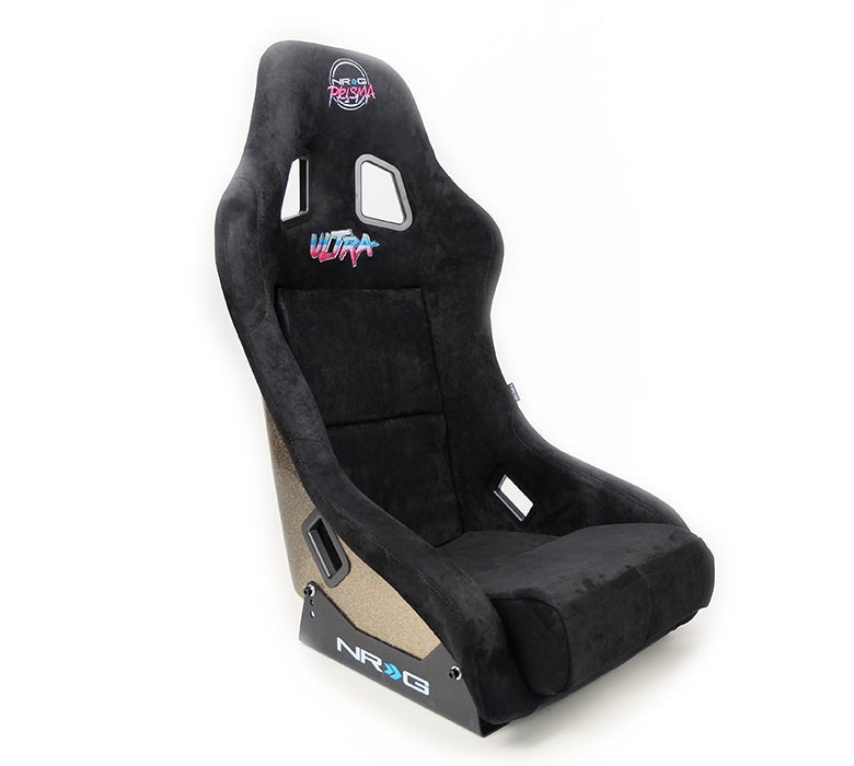 NRG Innovations FRP Bucket Seat ULTRA Edition with peralized back, Black alcantara material(medium) - Universal