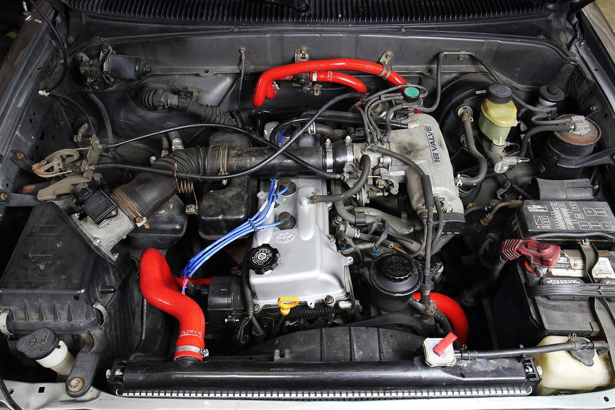 HPS Red Reinforced Silicone Radiator + Heater Hose Kit Toyota 95-04 Tacoma 2.4L & 2.7L 4Cyl