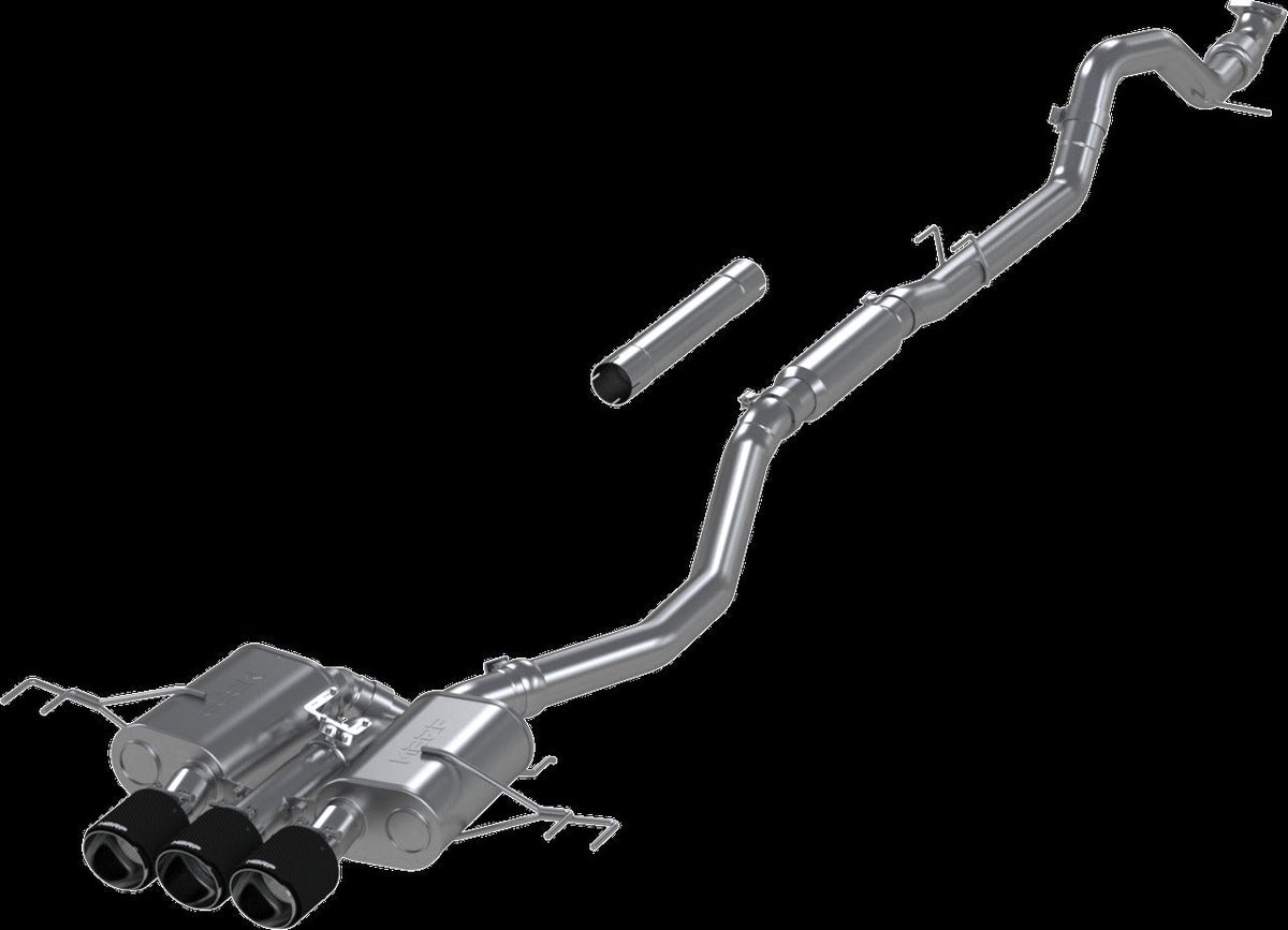 MBRP T304 Stainless Steel 3in Cat-Back - Triple Center Outlet w/ Carbon Fiber Tips - 2023-2024 Honda Civic Type R