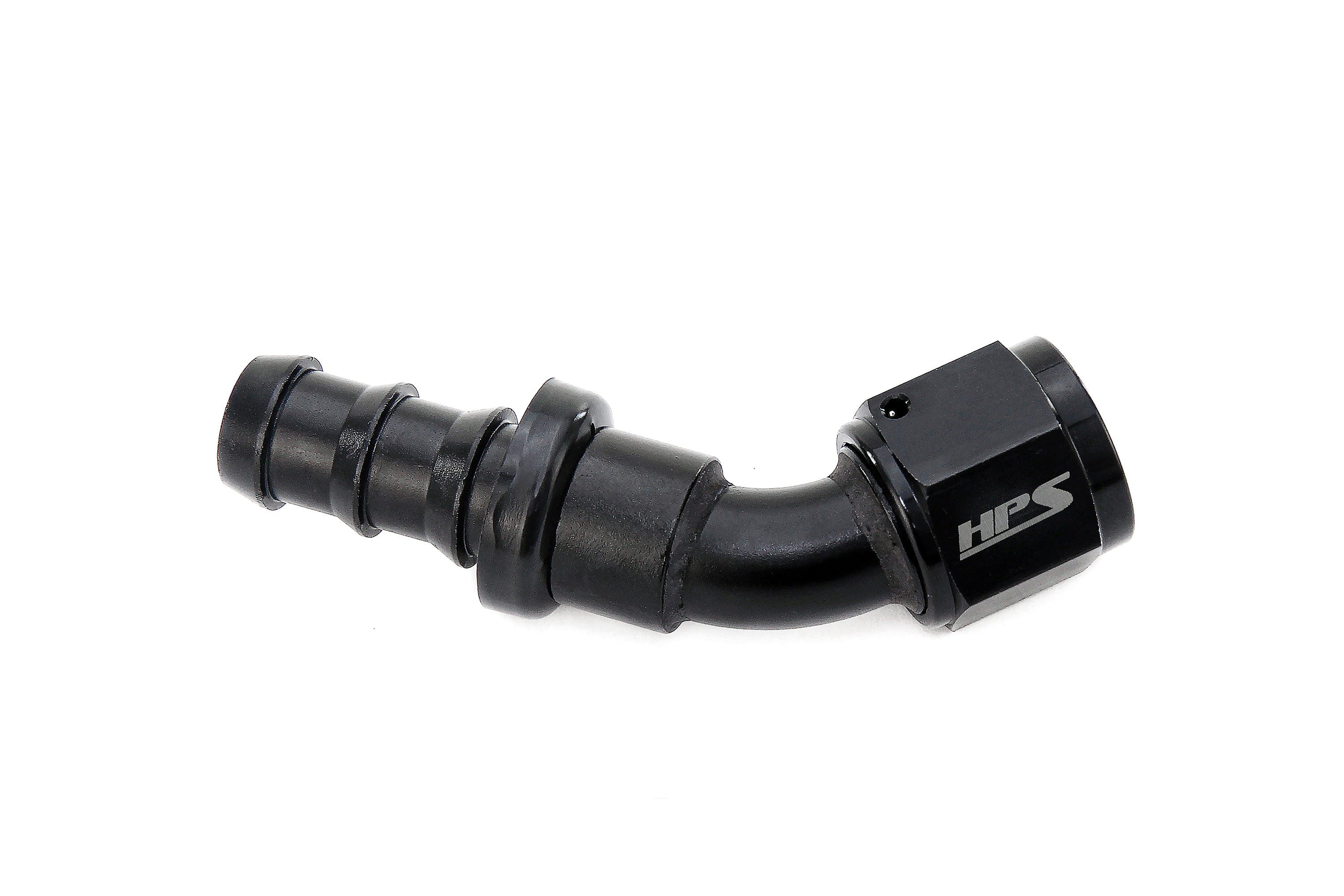 HPS Performance Push-on Hose End to AN Female, Aluminum, Black