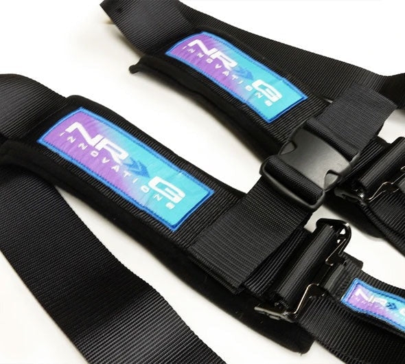 NRG Innovations SFI 16.1 5pt 3" Seat Belt Harness with Pads / Latch Link (Black 12/22) - Universal
