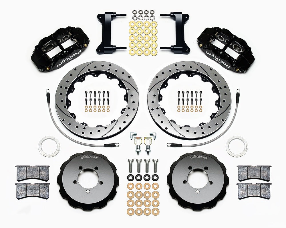Wilwood FNSL6R 12.88in Front Kit Drilled / Slotted Black - 2013-2021 Scion FR-S / Subaru BRZ / Toyota 86
