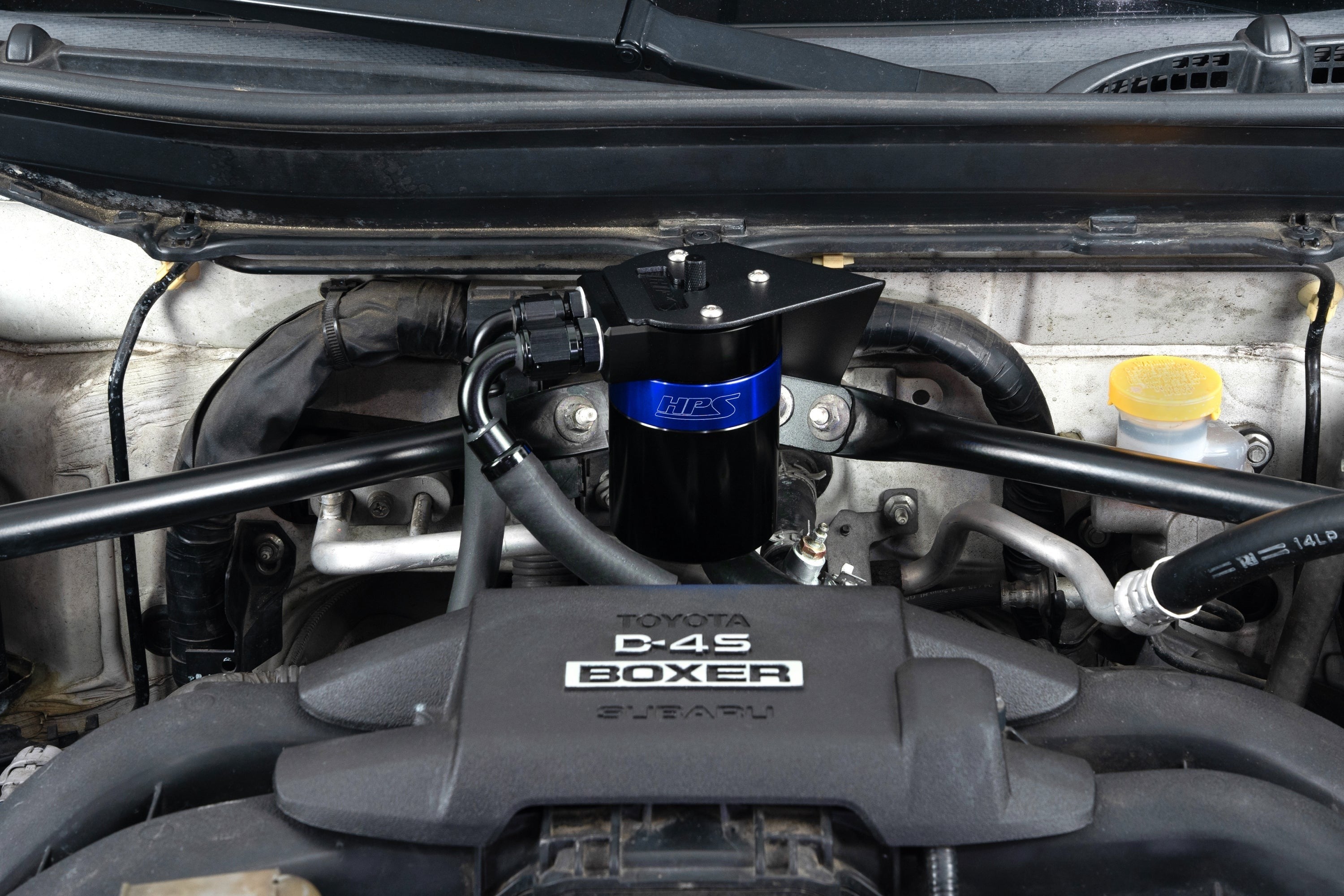 HPS Performance Aluminum Oil Catch Can Kit 2013-2016 Scion FRS, Blue, 860-030BL