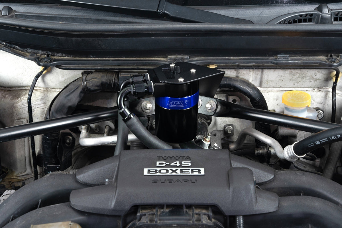 HPS Performance Aluminum Oil Catch Can Kit 2013-2020 Subaru BRZ 2.0L FA20D, Blue, 860-030BL