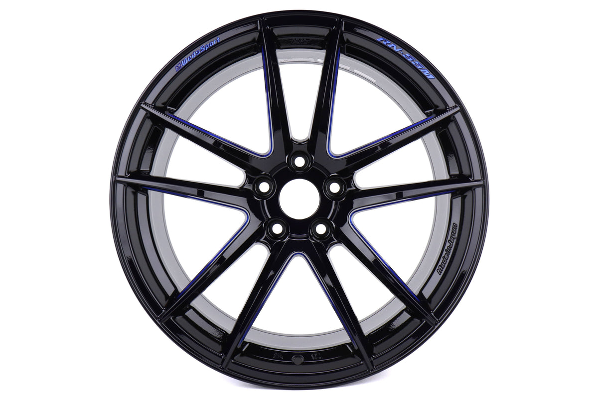 WedSport BBM RN-55M Black Blue Machine 19x9 +30 5x112 (Single Wheel) - 2020-2023 Toyota GR Supra