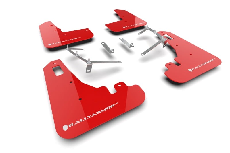 Rally Armor Red UR Mud Flap w/White Logo - 2022-2026 Subaru BRZ / Toyota GR86