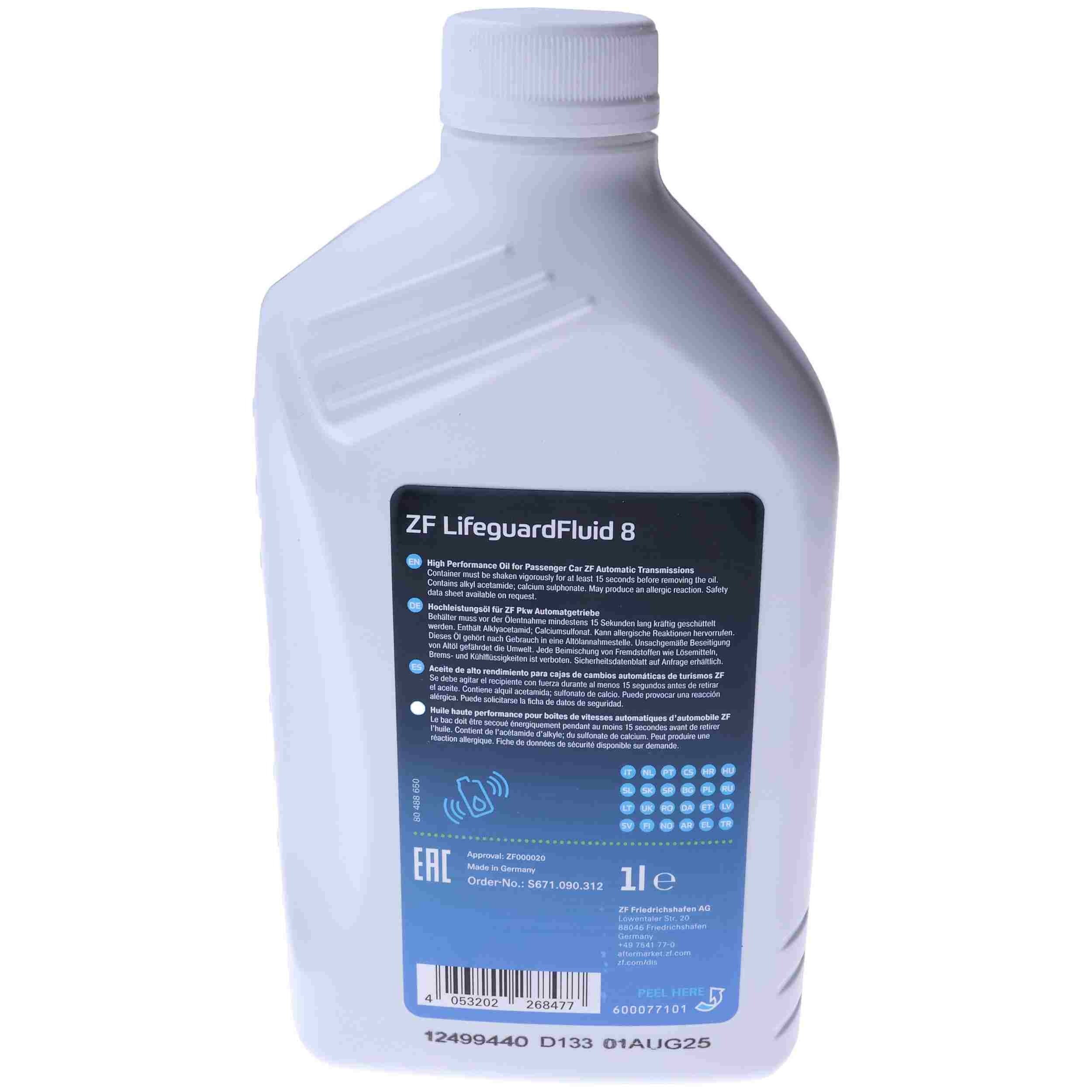 Automatic Transmission Fluid By ZF OEM 1 Liter 83222289720 (s/xDrive28i)