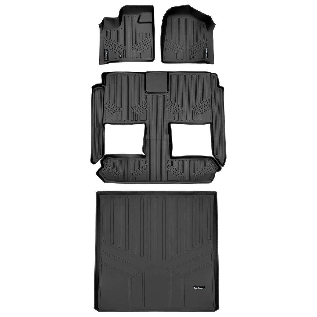 Smart TrimTM Floor Liners For 2013-2020 Dodge Grand Caravan (2nd Row Bucket) (1st Row Console)