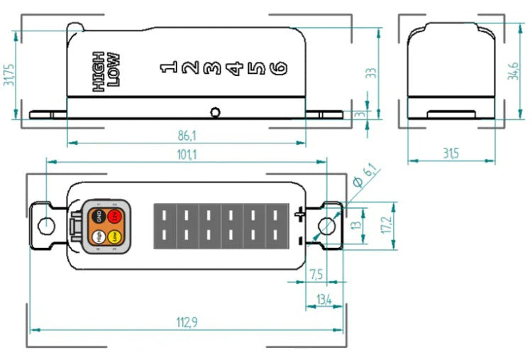 CANchecked TCC06 Thermocouple CAN Converter with 4-pin DTM Connector