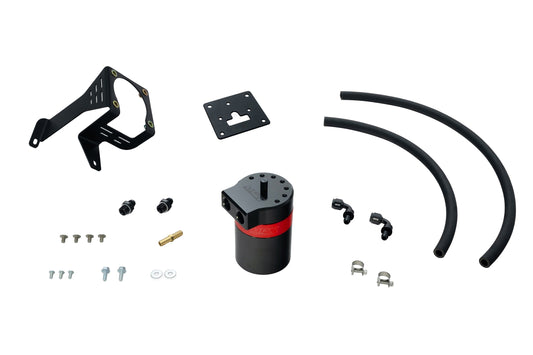 HPS Aluminum Oil Catch Can Kit 2012-2015 Honda Civic Si 2.4L K24Z7, Red, 860-027, Open Box