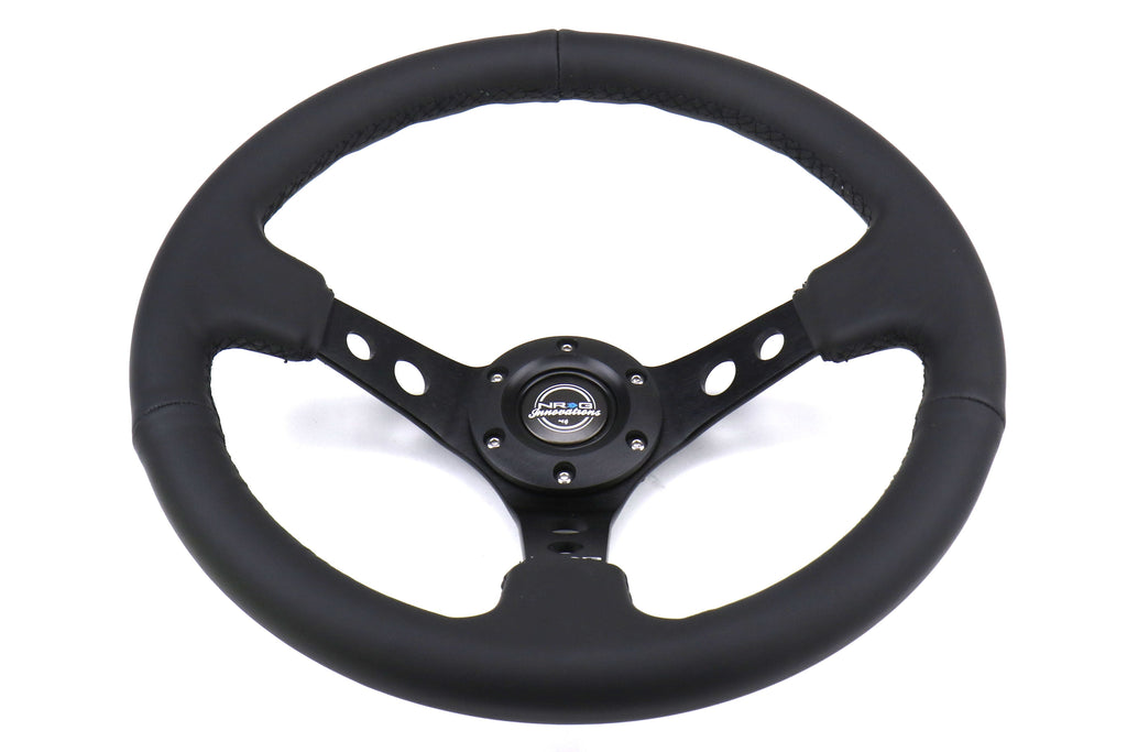NRG Reinforced Steering Wheel 350mm 3in Deep Black - Universal