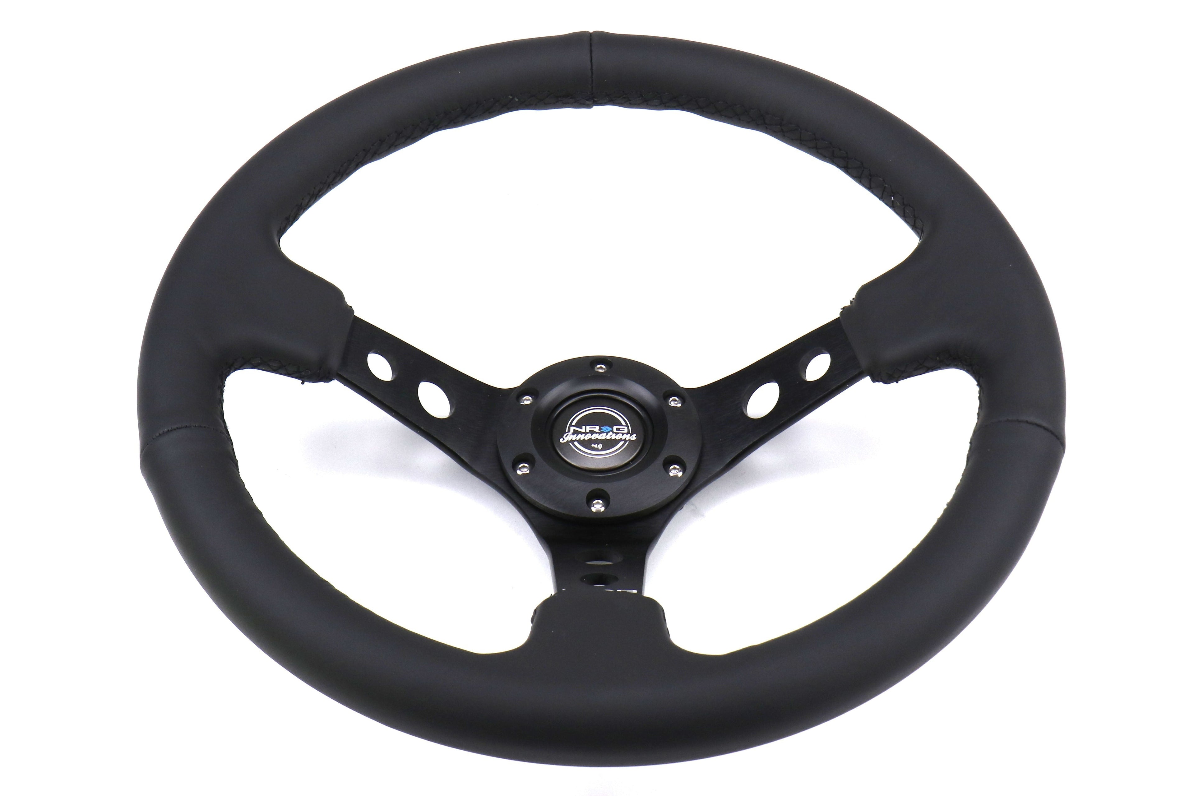NRG Reinforced Steering Wheel 350mm 3in Deep Black - Universal