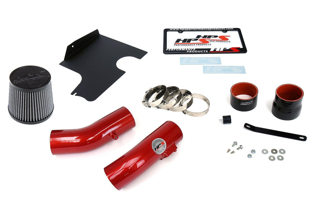 HPS Performance Cold Air Intake Kit 2008-2014 Subaru WRX 2.5L Turbo, Converts to Shortram, Red