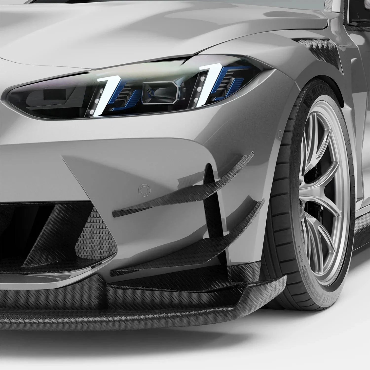 Revozport Carbon Fiber Front Bumper Canards for BMW G80 M3 G82 G83 M4