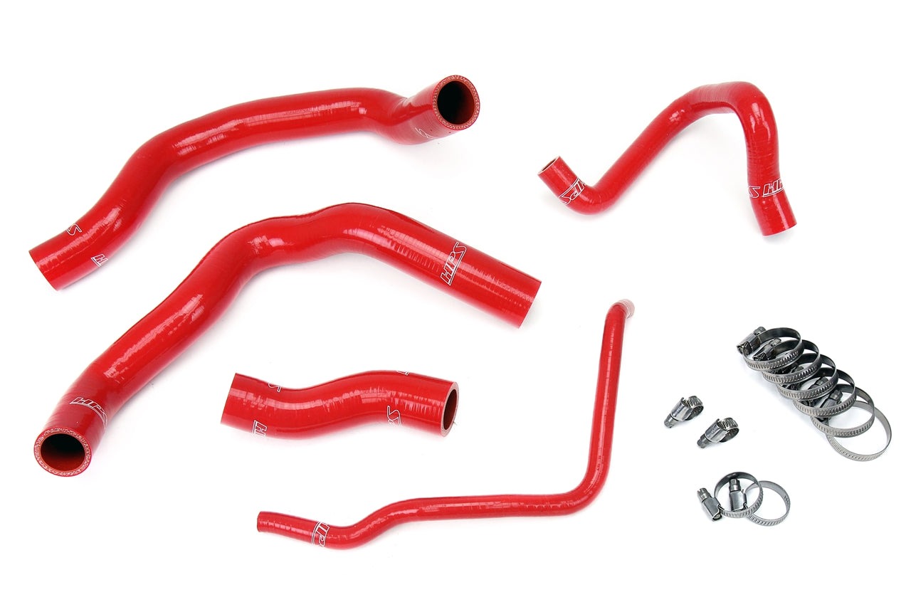 HPS Performance Silicone Radiator Coolant Hose Kit, 02-08 Mini Cooper S 1.6L Supercharged, Red, 57-1211-RED