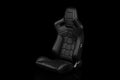 Braum Elite-X Series Sport Seats - Komodo Edition | Black Leatherette (Black Stitching) Pair - Universal