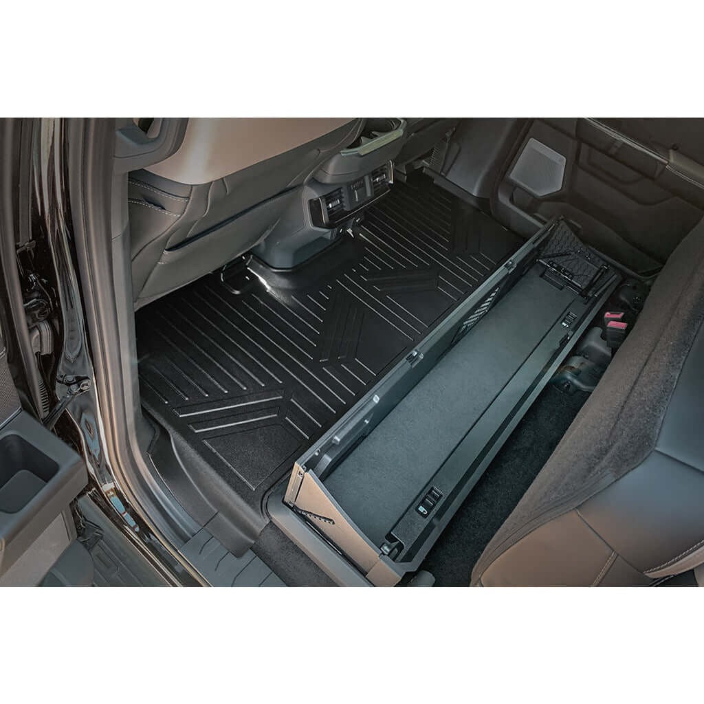 SmartCoverageTM Floor Liners For 2015-2026 Ford F-150 (1st Row Bucket) & OEM 2nd Row Under Seat Storage
