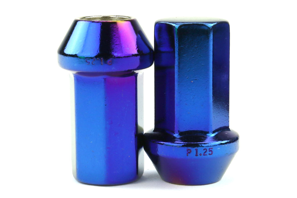 Project Kics Project Heptagon Caliber 24 Blue Titanium Closed Ended Lug Nuts 12X1.25 - Universal
