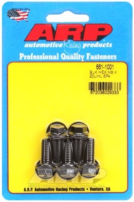 ARP M8 x 1.25 x 20 Black Oxide Hex Bolts (Set of 5)