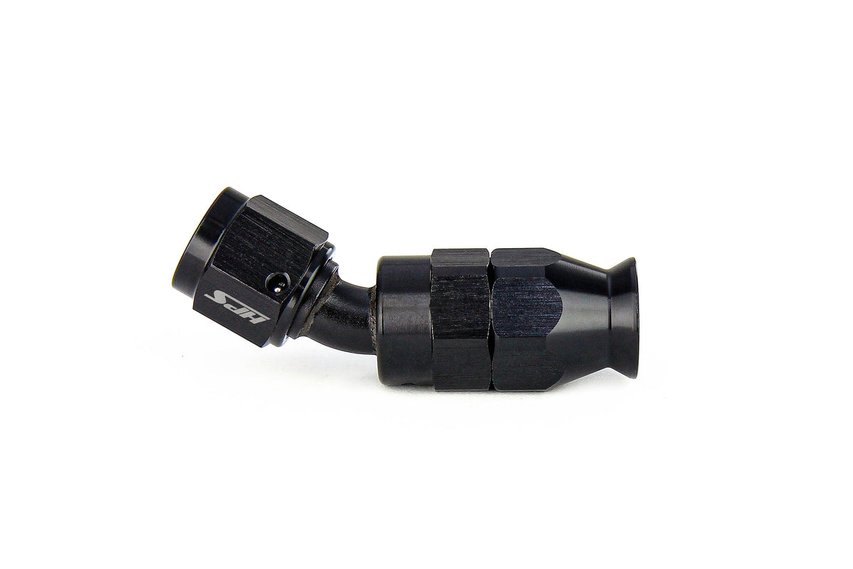 HPS Performance Compression Teflon Hose End to AN Female for Stainless Steel Reinforced PTFE Hose, Aluminum, Black