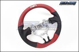 TOM'S Black / Red Leather Steering Wheel - 2013-2016 FR-S / BRZ