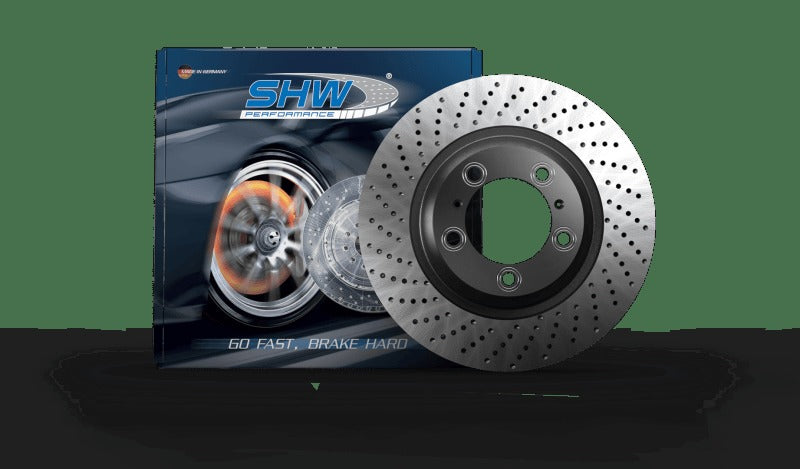 SHW 2016 Porsche Boxster Spyder w/o Ceramics Right Rear Cross-Drilled MB Brake Rotor (98135240400)