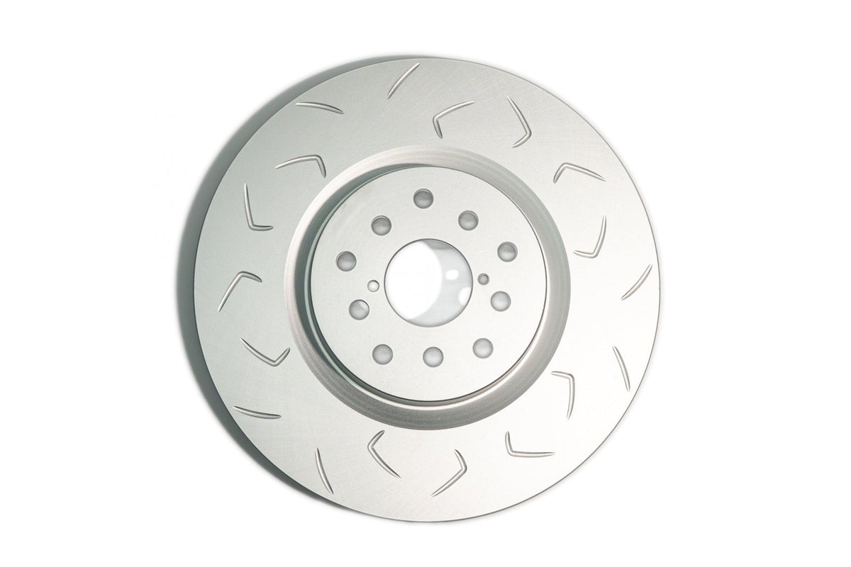 FactionFab Slotted Front Rotor V2 Dual Drilled - 2004-2017 Subaru STI / 2013-2020 FR-S BRZ 86 / 2022-2026 BRZ GR86 w/Brembo*