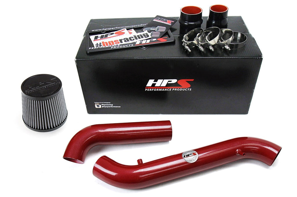 HPS Performance Cold Air Intake Kit 1998-2002 Honda Accord 2.3L DX EX LX VP SE, Converts to Shortram, Red