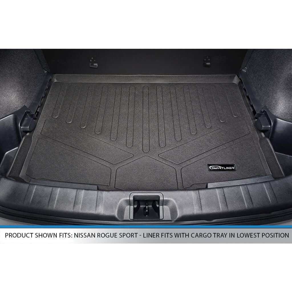 SMARTLINER Floor Liners for 2017-2024 Nissan Rogue Sport - Factory Cargo Tray in Lowest Position