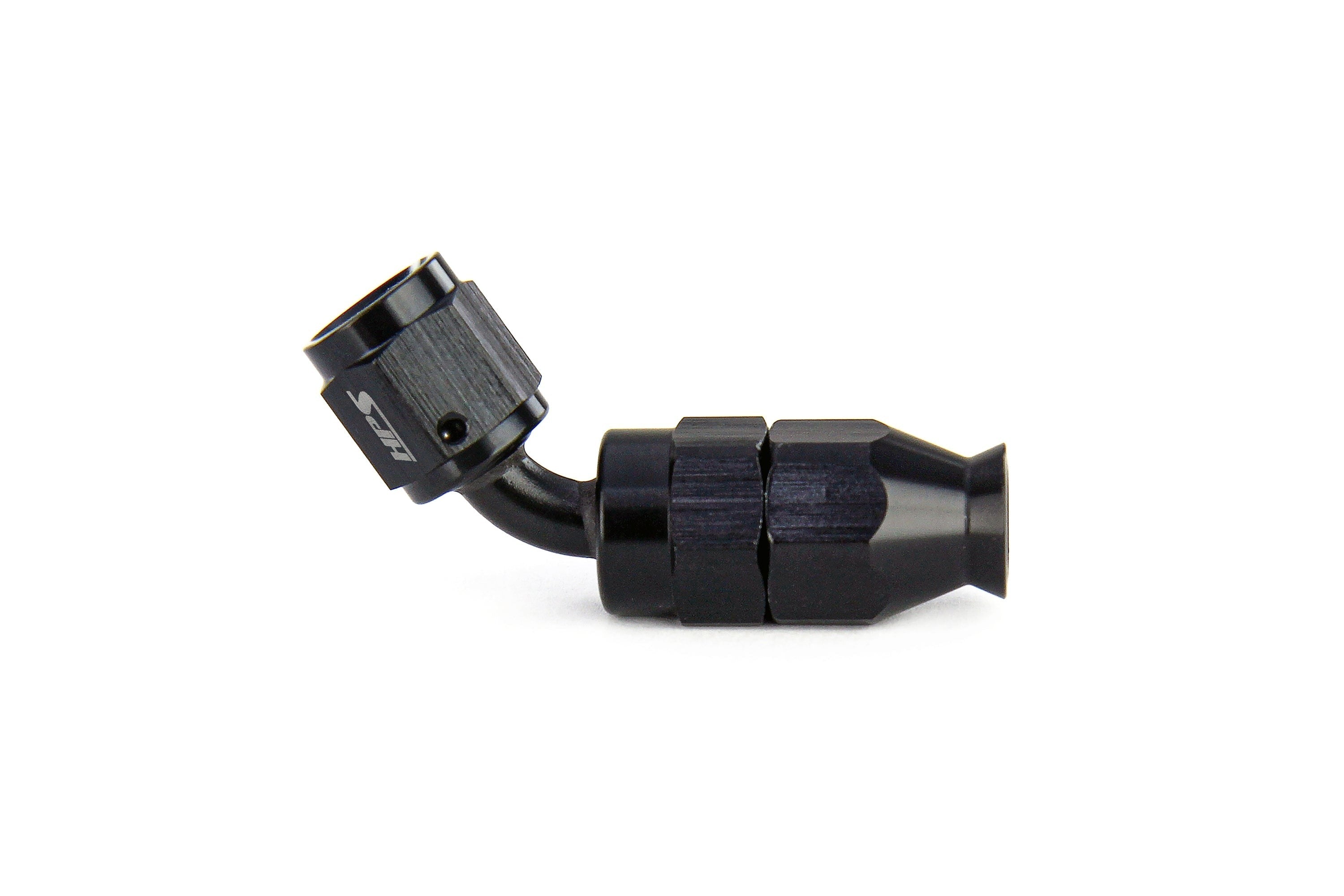 HPS Performance Compression Teflon Hose End to AN Female for Stainless Steel Reinforced PTFE Hose, Aluminum, Black