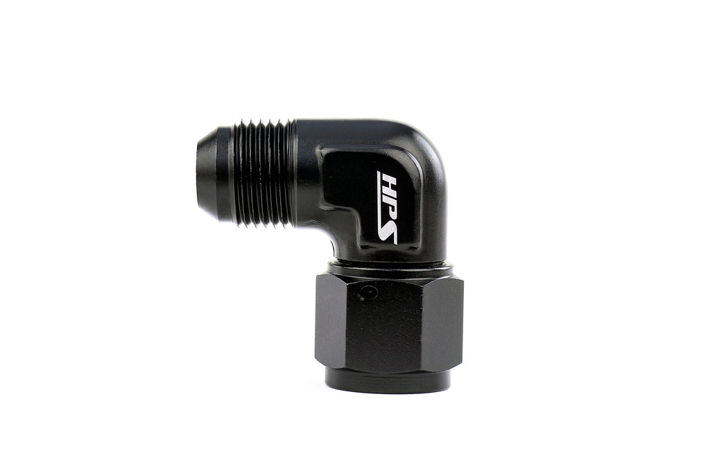HPS Performance AN Male to Female Swivel Adapter, Aluminum, Black