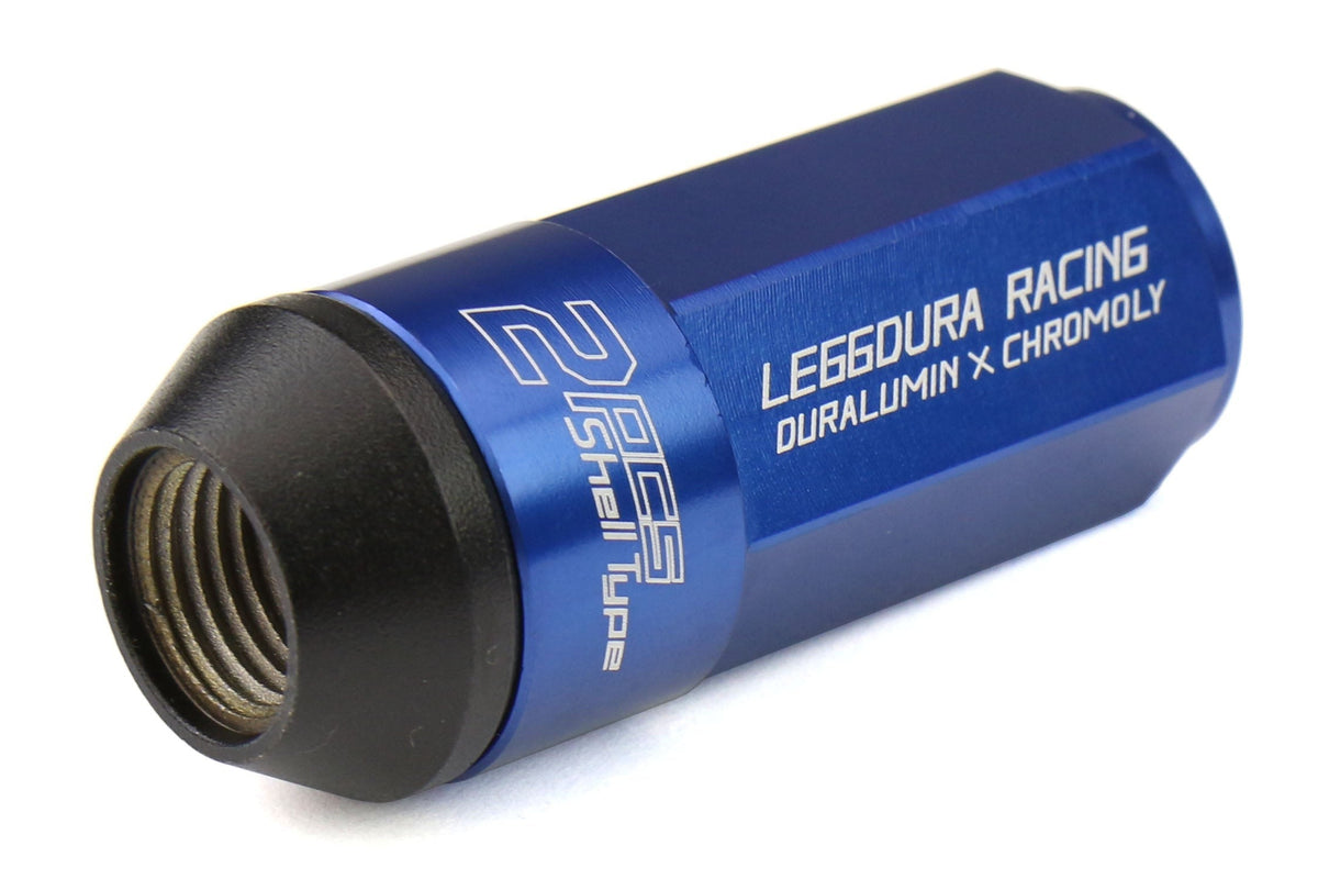 Project Kics Leggdura Racing Shell Type Lug Nut Set 53mm Closed-End Look 12X1.25 Blue - Universal