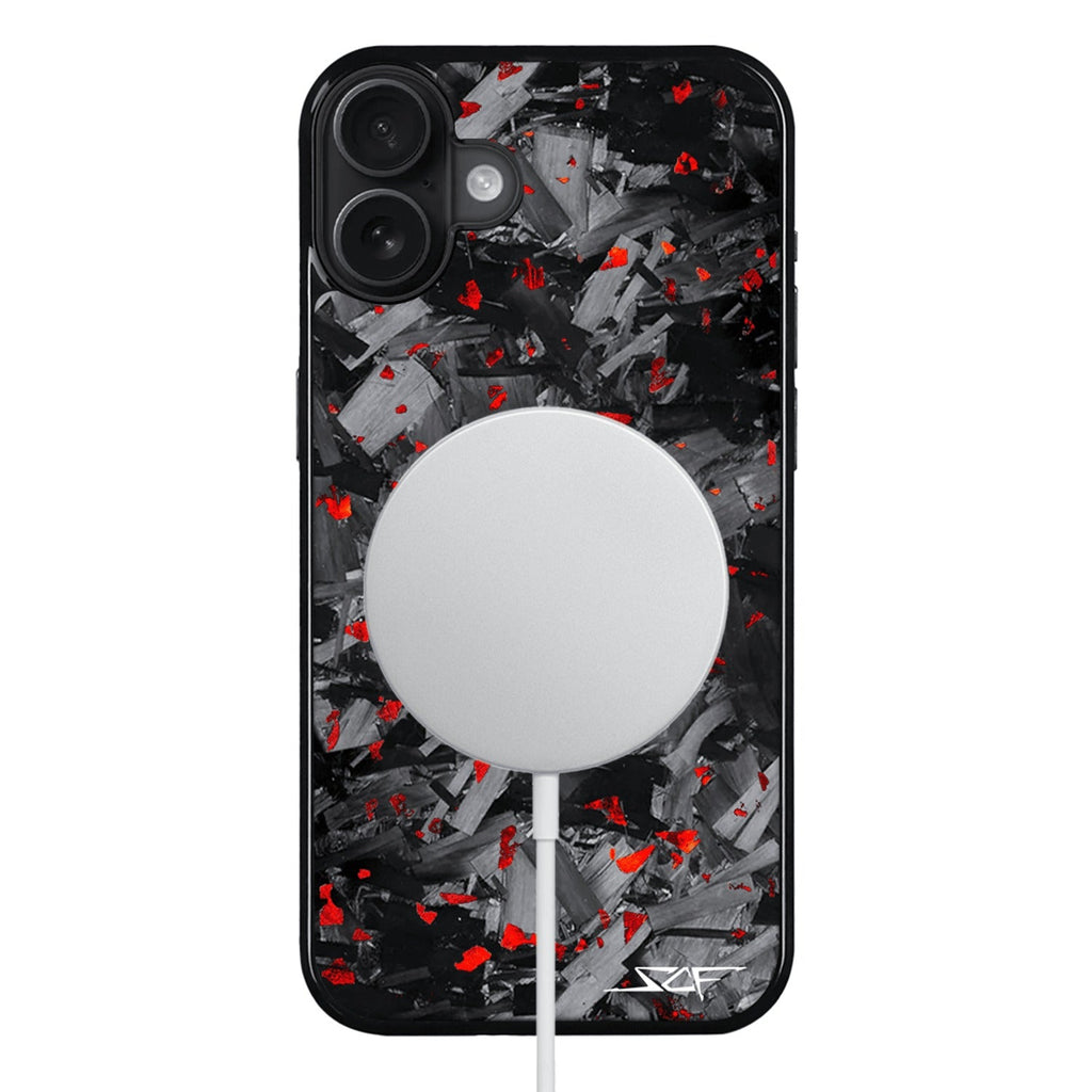 iPhone | Red Flake Forged Chunk Carbon Fiber Case | CLASSIC Series