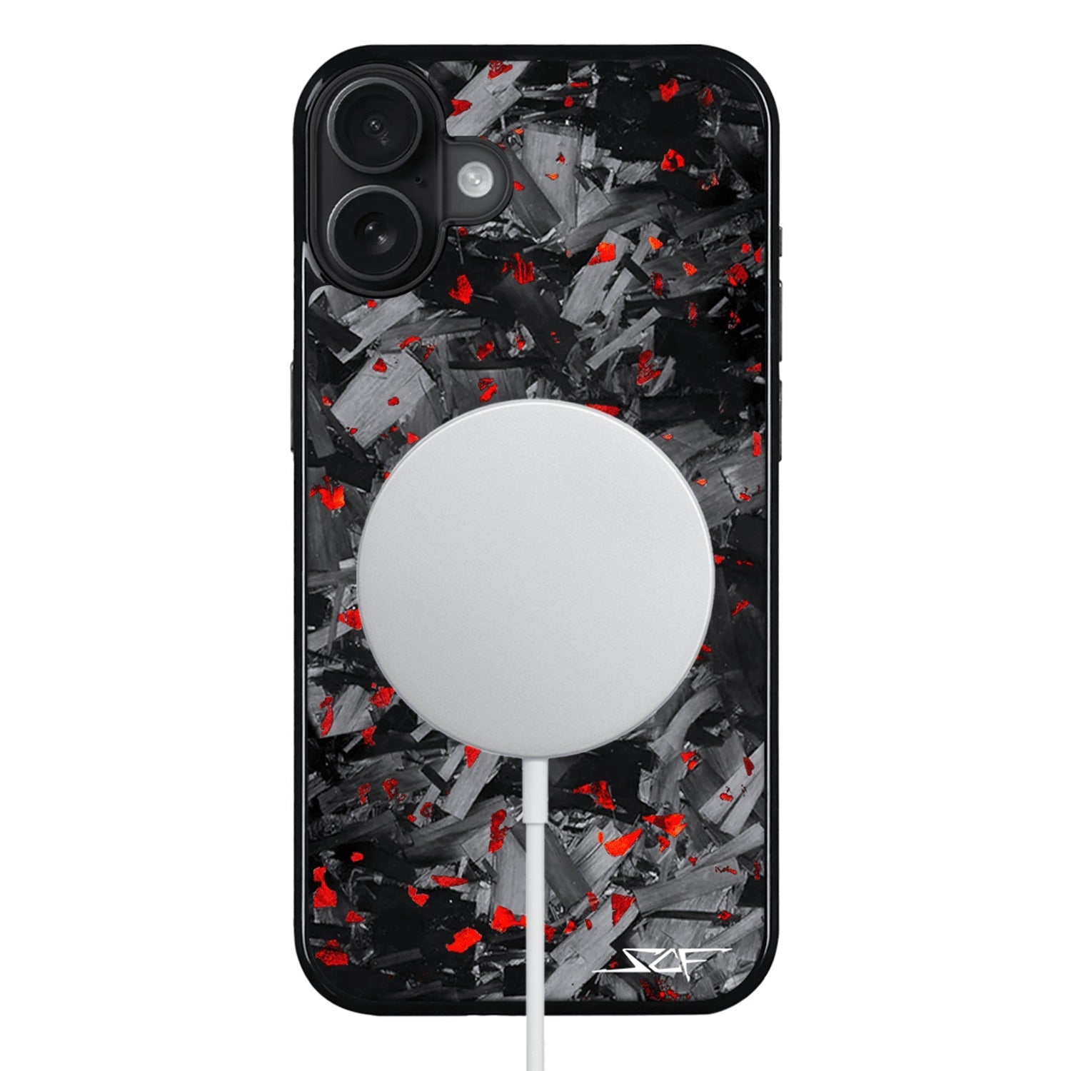 iPhone | Red Flake Forged Chunk Carbon Fiber Case | CLASSIC Series