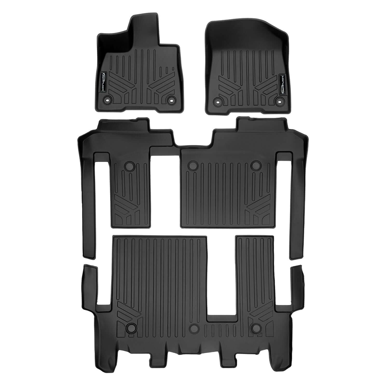 SMARTLINER Custom Fit Floor Liners For 2021-2026 Toyota Sienna with 2nd Row Bench Seat