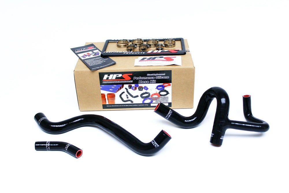 HPS Reinforced Black Silicone Radiator Hose Kit Coolant Dodge 12-16 Dart 1.4T Turbo