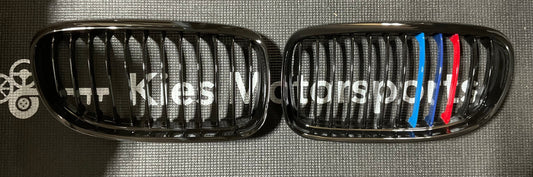 OPEN BOX - BMW E90/E91 (LCI) 2007-2012 Gloss Black W/ M Colors Kidney Grills