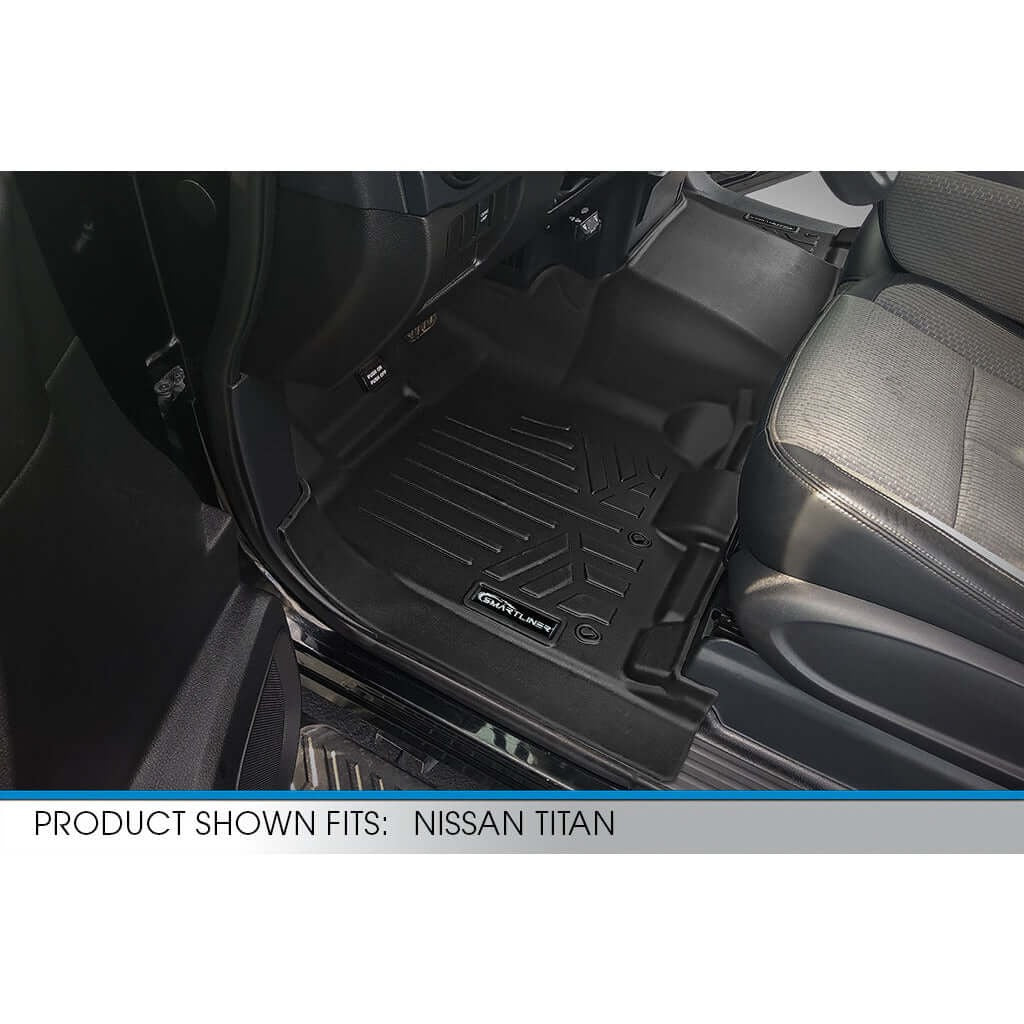 SMARTLINER Floor Liners for 2017-2024 Nissan Titan XD Crew Cab (1st Row Bench) With Underseat ToolBox