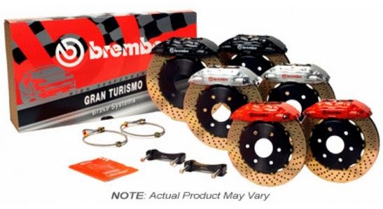 Brembo 6 Piston Front BBK Slotted or Drilled : Red Caliper, Slotted Rotor - 1M2.8047A2 - 2013-2016 Scion FR-S / 2013-2020 Subaru BRZ / 2017-2019 Toyota 86