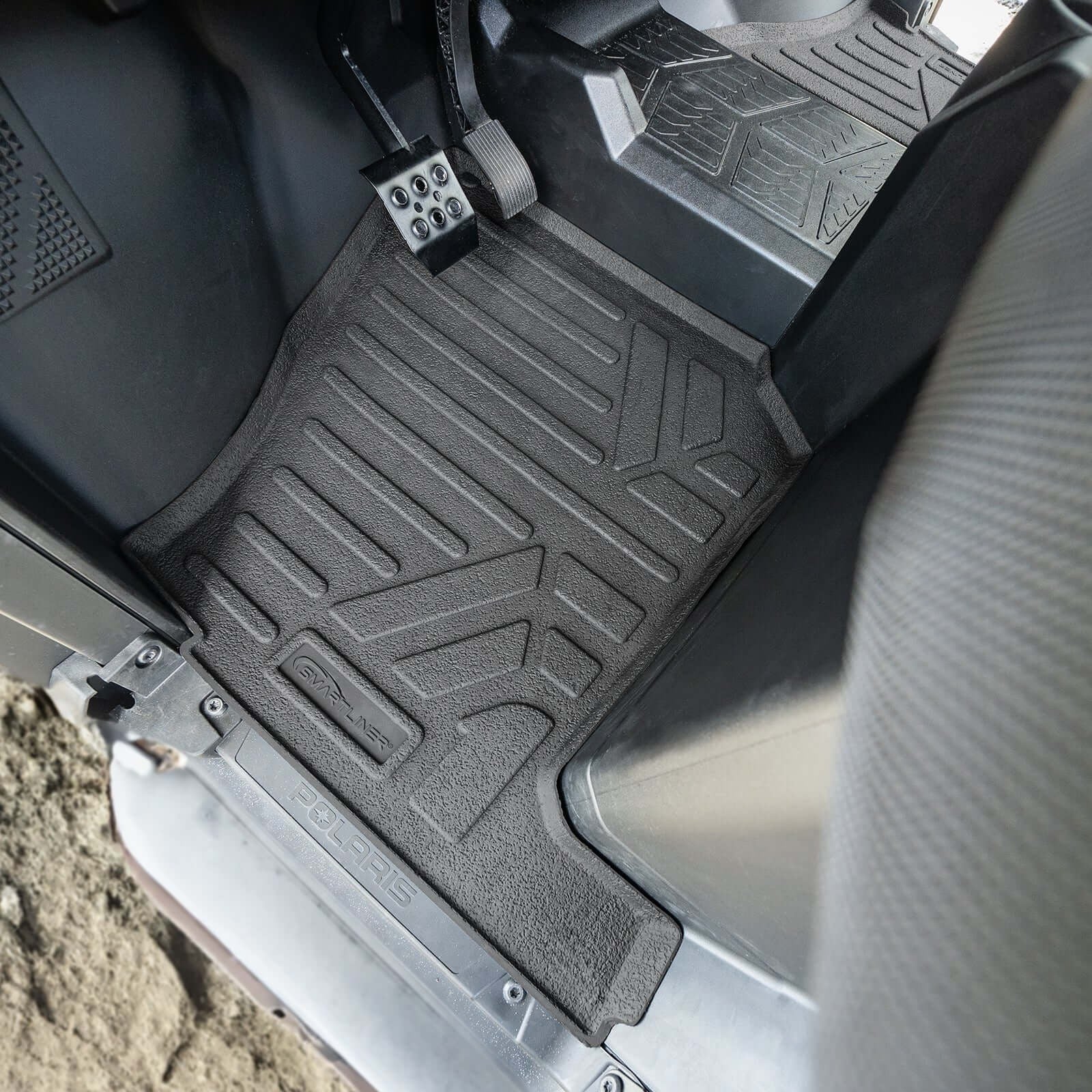 SMARTLINER Rugged Rubber Floor Liners For 2018-2026 Polaris Ranger 1000 (6 Seater)