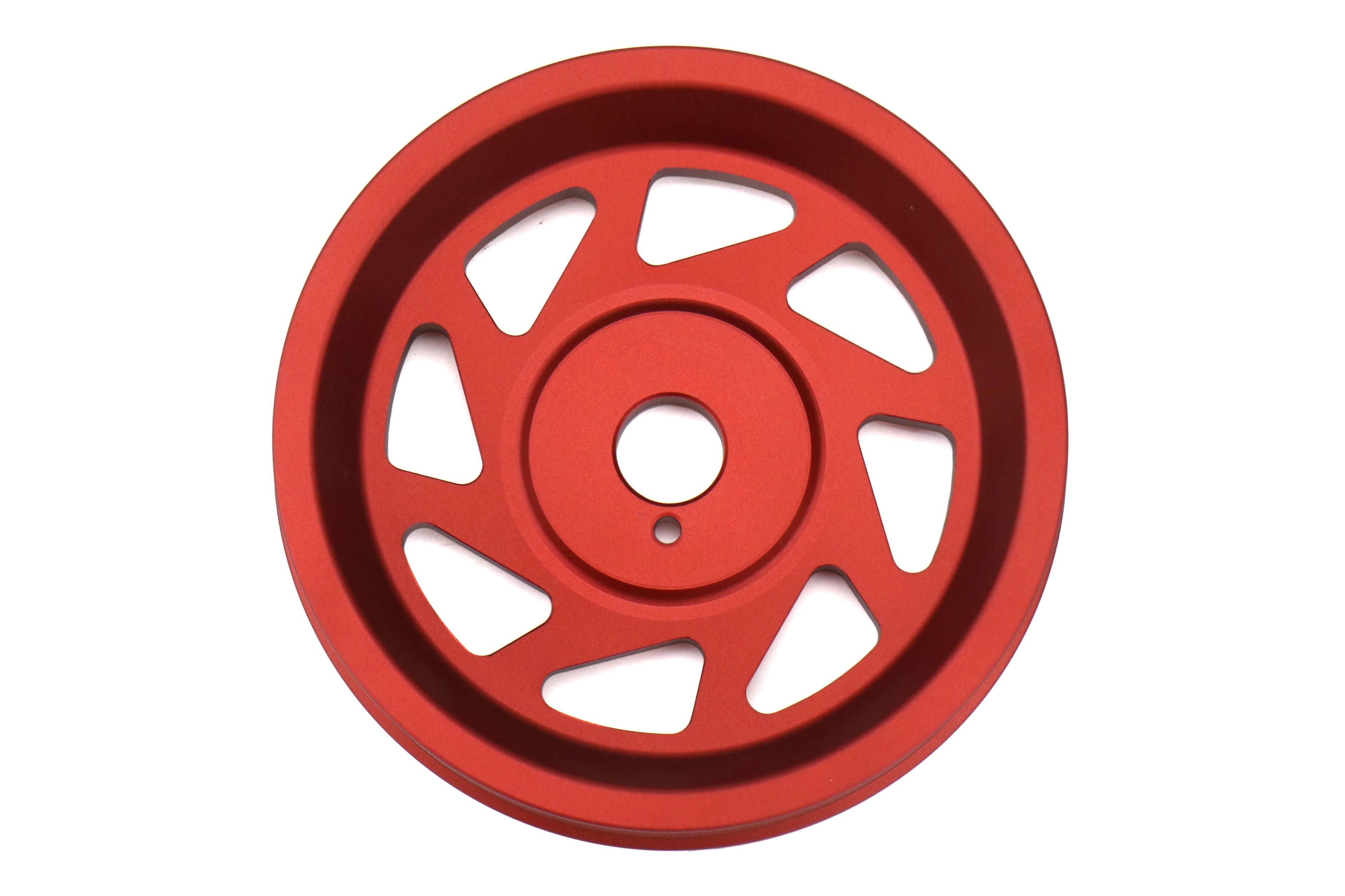 PERRIN Lightweight Crank Pulley (Red) - 2012-2024 Subaru WRX / 2011-2024 Forester / 2019-2024 Ascent / 2013-2024 BRZ / Legacy / Outback / Crosstrek / 2013-2016 Scion FR-S / 2017-2020 Toyota 86 / 2022-2024 GR86