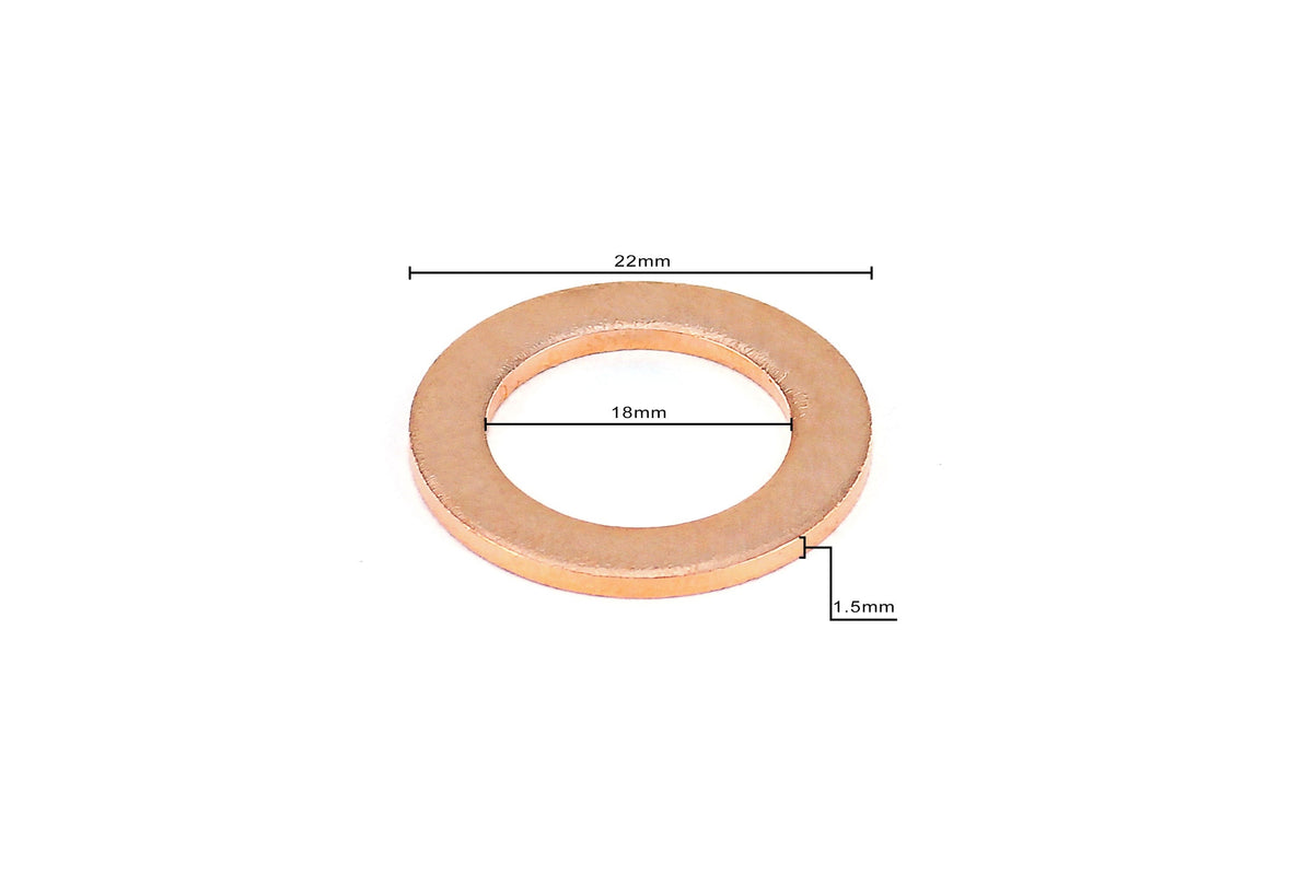 Replacement Copper Washer for HPS Stainless Steel Magnetic Oil Drain Plug Bolt M18 x 1.5