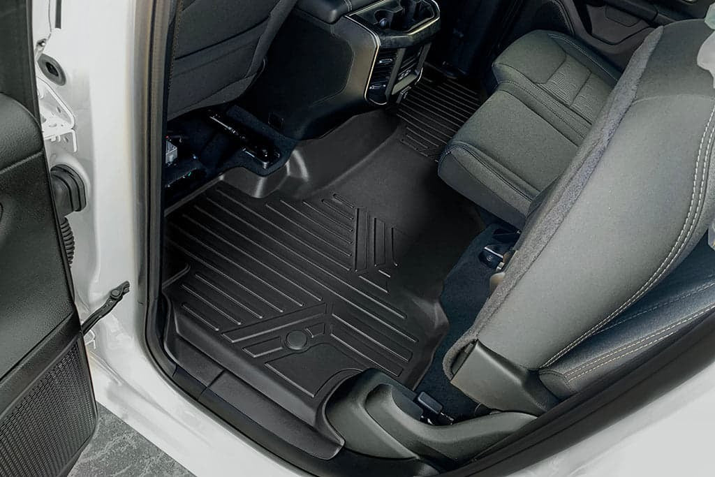 SMARTLINER Custom Fit All Weather Protection Black 2 Row Floor Liners Compatible With 2025-2026 RAM 1500 Fits Quad Cab Models. (Bucket Seats)